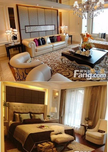 Căn hộ này thuộc khu đô thị SOHO Triều Dương và có diện tích lên đến 180m². Trong khi hai phòng khách đầy đủ tiện nghi, hiện đại, ba phòng ngủ tạo cảm giác ấm áp, thoải mái.