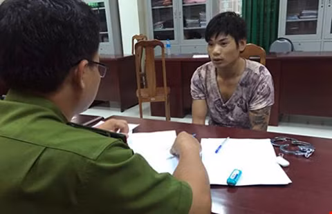 Thanh tại cơ quan công an. Ảnh: HT.