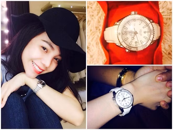Bạn trai đại gia nữ người mẫu Trà Ngọc Hằng từng tặng cô chiếc đồng hồ hiệu Omega, trị giá hơn 10.000 USD (hơn 200 triệu đồng).