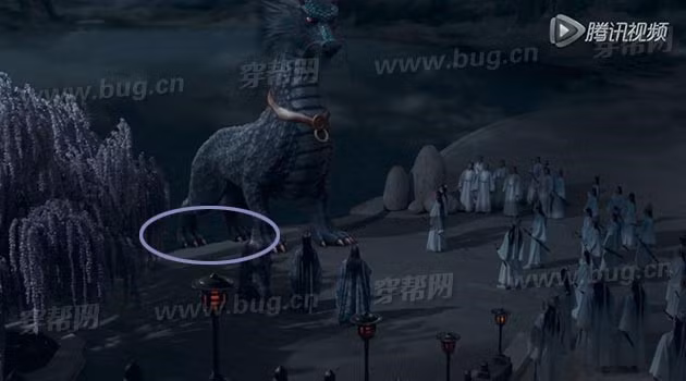 Hình ảnh này bàn chân của Kỳ Lân đặt hẳn trên bờ.