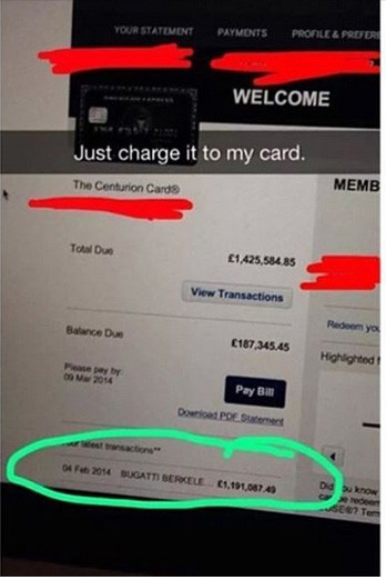 Có những lần mua sắm chi tới hơn 1 triệu bảng Anh.