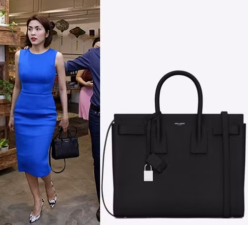Hà Tăng đeo chiếc túi đen hiệu Saint Laurent Sac De Jour có giá khoảng 60 triệu đồng.