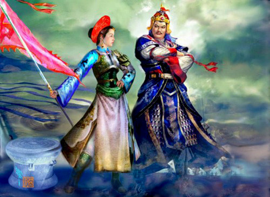 Hình minh họa vua Quang Trung và công chúa Ngọc Hân.