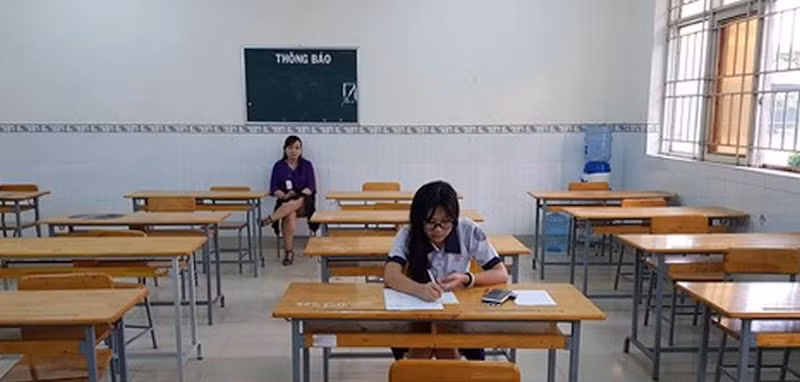 Điểm thi chỉ có 1 thí sinh, 1 phòng thi (Ảnh: Phương Linh)