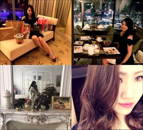 Cô S - vợ ông từng là diễn viên phim 18+ có tiếng. Cô thường xuyên chia sẻ cuộc sống giàu có trên trang cá nhân.