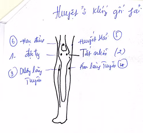 Cach xoa bop, bam huyet tri thoai hoa khop goi