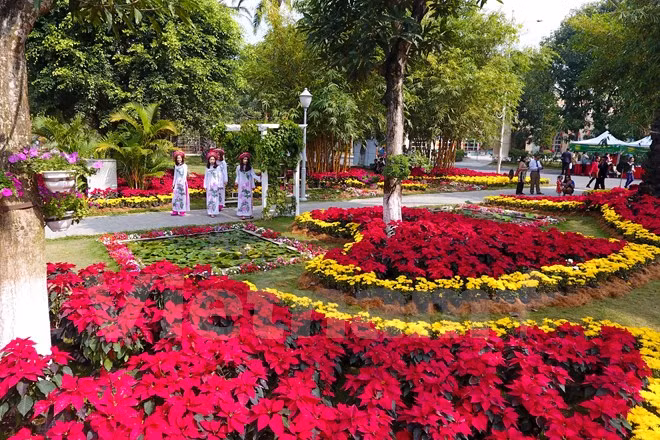 Đây là năm thứ hai lễ hội Lễ hội hoa Xuân 2017 được tổ chức và được đánh giá là có quy mô lớn nhất khu vực miền Bắc, với nhiều hoạt động phong phú. (Ảnh: PV/Vietnam+)