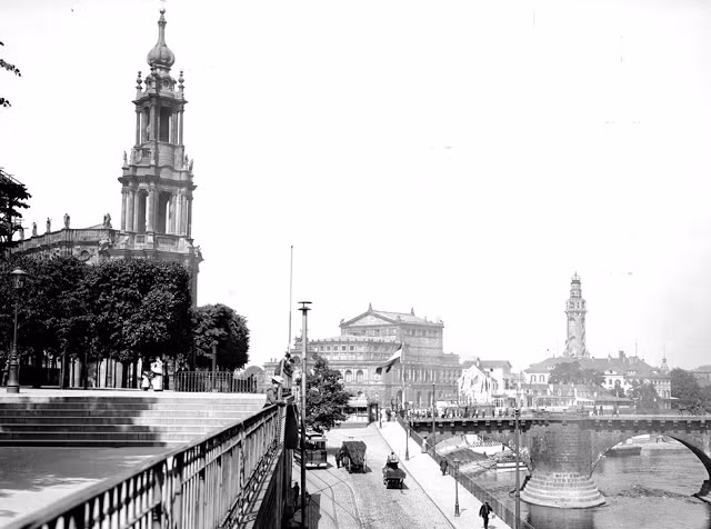 Một góc thành phố Dresden, Đức những năm 1900.