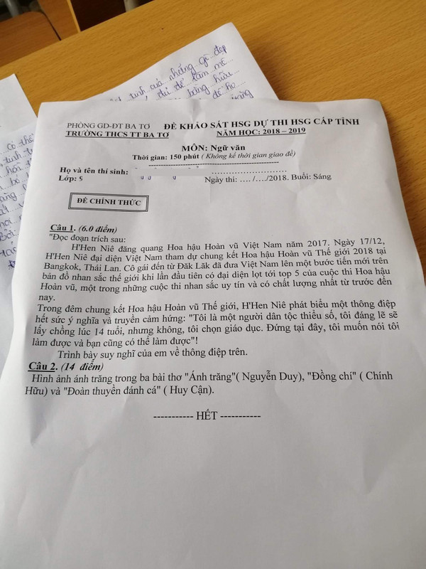 Ly do khien doan phat bieu cua H'Hen Nie xuat hien trong de thi