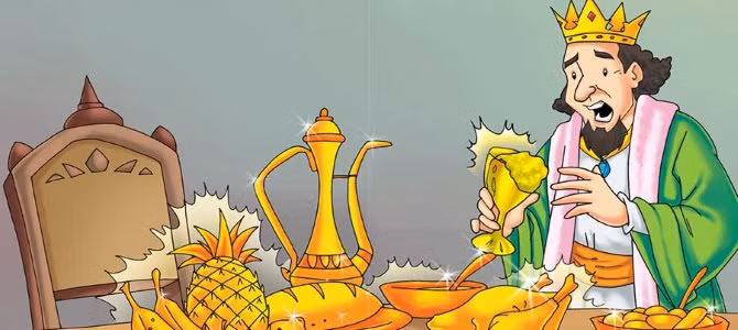 Trước lời thỉnh cầu của vua Midas, thần Dionysus chỉ cho ông hoàng này cách hóa giải phép thuật.