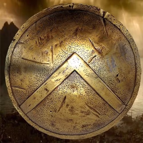 Theo quan niệm của người Sparta, chiếc khiên tượng trưng cho sức mạnh và sự kiên cường.