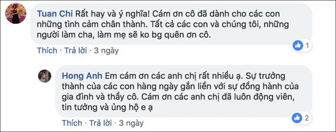 Nhiều phụ huynh dành lời cảm ơn tới cô Hồng vì clip ý nghĩa.