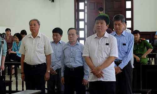 Bị cáo Đinh La Thăng cùng các đồng phạm.