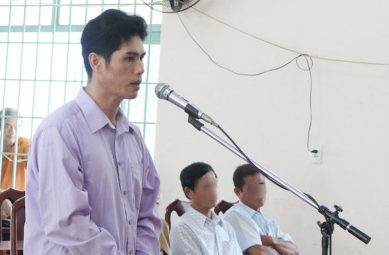 Bị cáo Hải tại phiên tòa. Ảnh PLO.