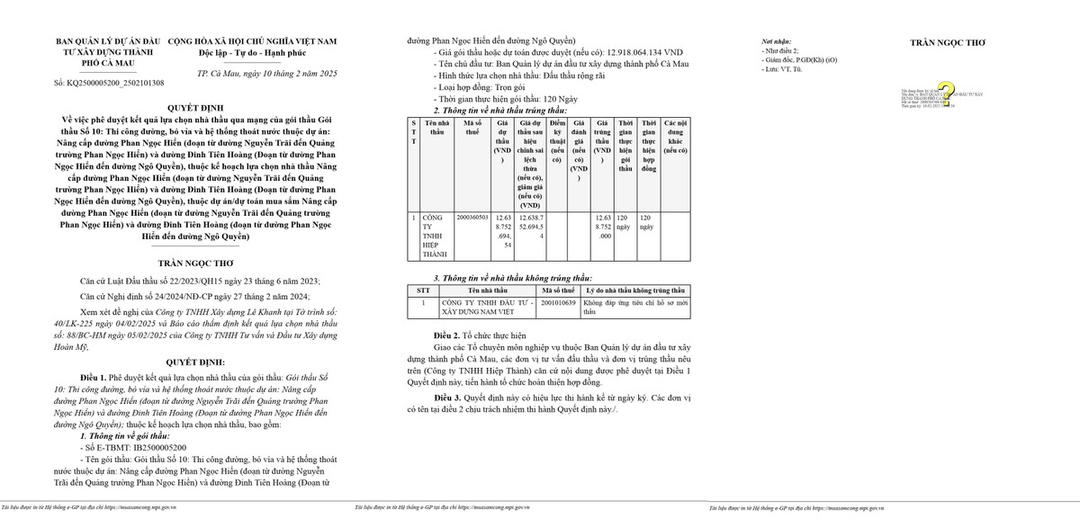 Cà Mau: Nhà thầu nào thi công đường Phan Ngọc Hiển, Đinh Tiên Hoàng? Ca Mau: Nha thau nao thi cong duong Phan Ngoc Hien, Dinh Tien Hoang?