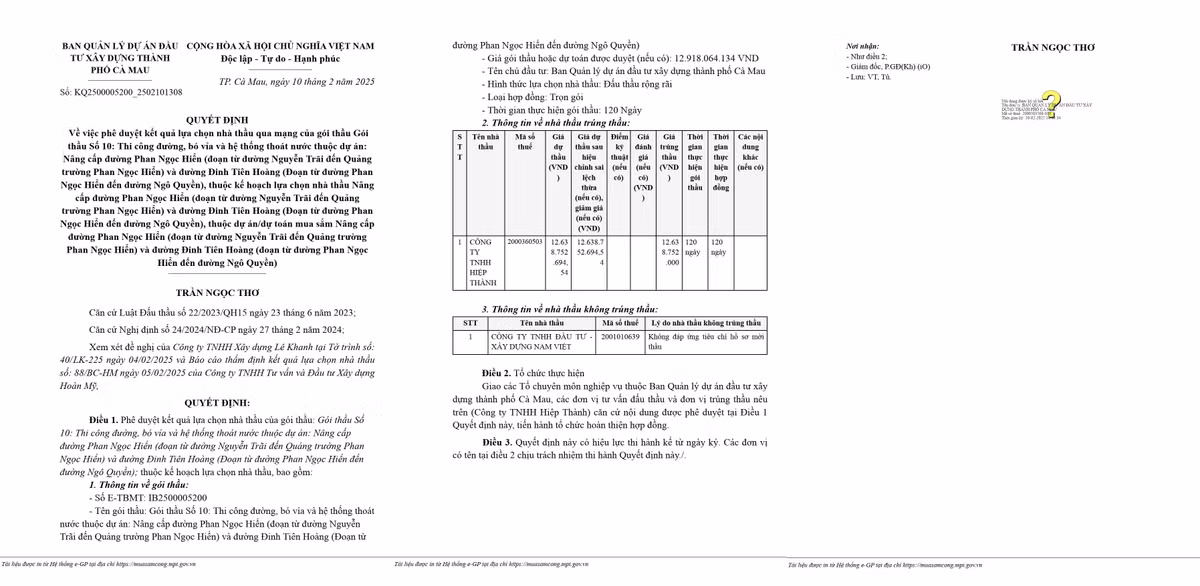 Ca Mau: Nha thau nao thi cong duong Phan Ngoc Hien, Dinh Tien Hoang?
