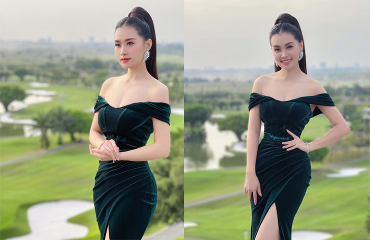 Không chỉ thế, cô còn thường xuyên diện những bộ đồ hở eo nhằm làm nổi bật vòng 2 60cm.