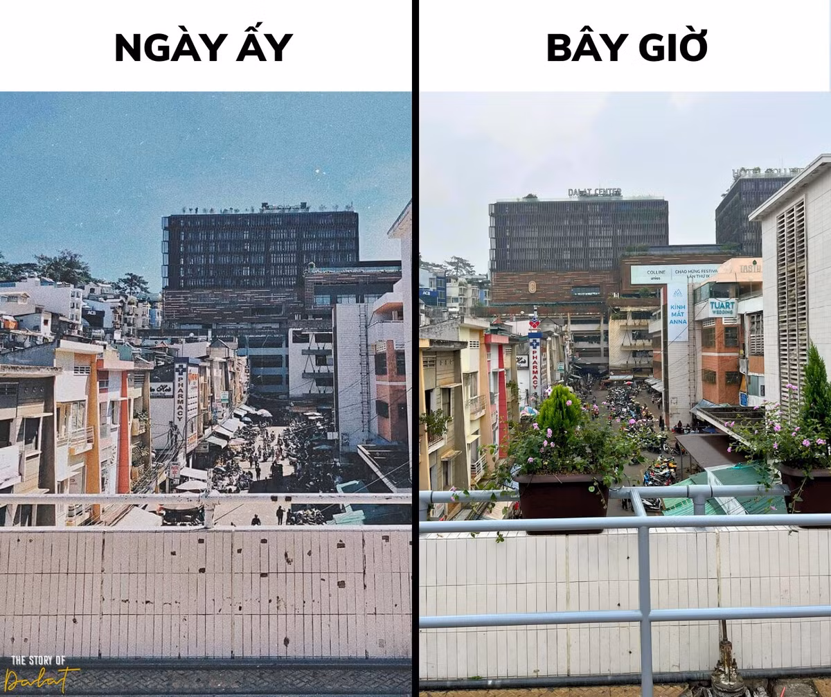 So với khung cảnh trước đây, cây cầu chợ Đà Lạt hiện tại bị rào lại bởi những ống nước nhựa ngang phần lan can, cùng với đó là các chậu hoa được đặt ở khu vực này. Ảnh: Fanpage Đà Lạt