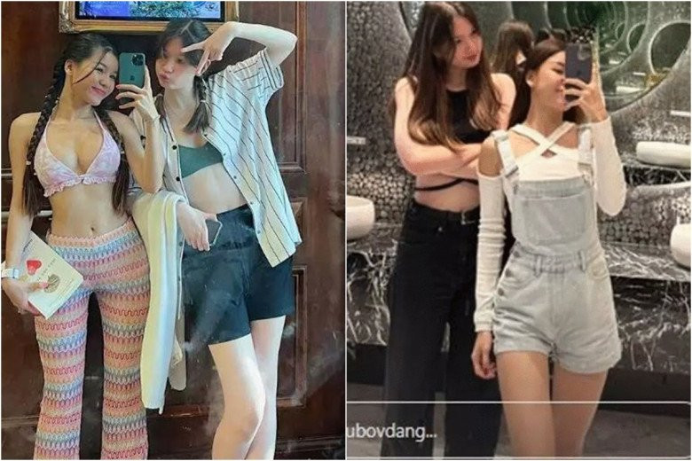 Trong khung hình đọ dáng cùng Yến Xuân - chị dâu tương lai, 10X cũng "gây sốt" với chiều cao ấn tượng cùng dáng dấp mảnh mai. Ảnh: FBNV