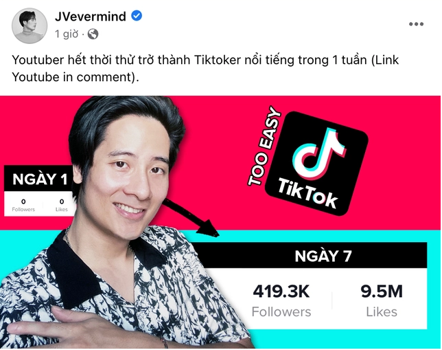 Bẵng đi sau gần 5 năm, tối ngày 2/4, JVevermind bất ngờ ra clip mới, thông báo chính thức quay trở lại đường đua mạng xã hội.