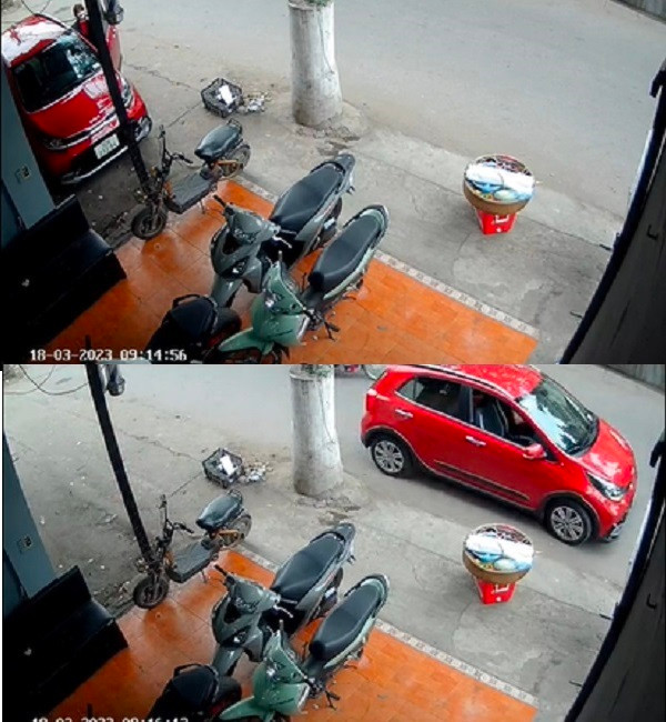 Ở đầu clip, chị bán xôi ngồi trên vỉa hè với một thúng xôi như nhiều người bán hàng rong khác, sau khi bán hàng xong xuôi, người phụ nữ nhanh nhẹn đánh chiếc xe xuống và xếp thúng xôi vào trong cốp xe để rời đi.