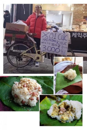 Xôi khúc là món ăn yêu thích của chị Phương và chị từng được chứng kiến người cô nấu món xôi khúc từ các nguyên liệu tự nhiên khi còn ở Việt Nam nên học hỏi kinh nghiệm, sang Hàn Quốc để khởi nghiệp.