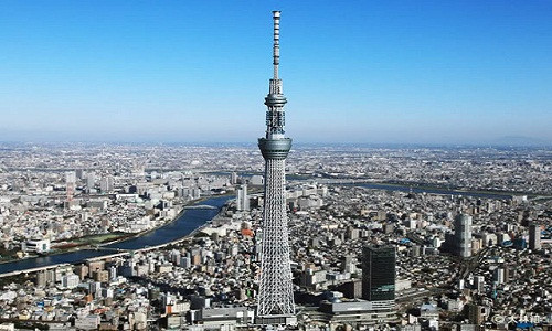 Dự kiến sau khi hoàn thành, tháp truyền hình Việt Nam sẽ "soán ngôi" cao nhất thế giới của tháp Tokyo Skytree. Ảnh tháp Tokyo Skytree.