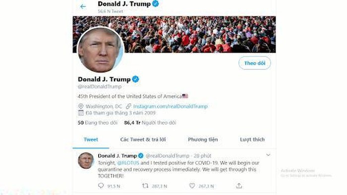Twitter cam dang bai mong muon Tong thong Trump chet vi COVID-19