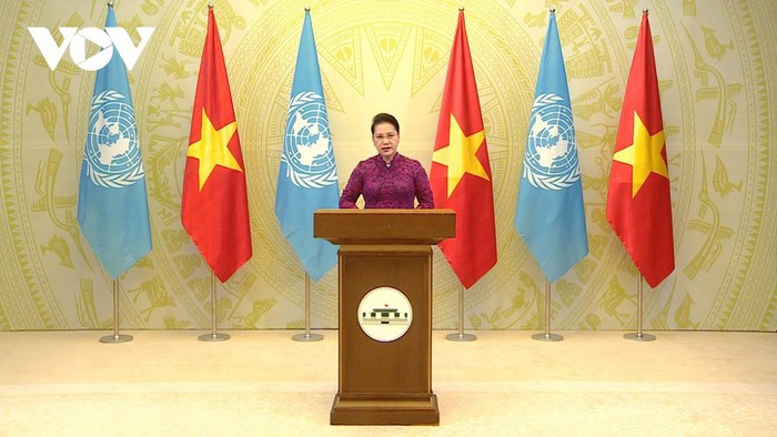 Toan van phat bieu cua Chu tich Quoc hoi tai Hoi nghi cap cao ve Phu nu-Hinh-2