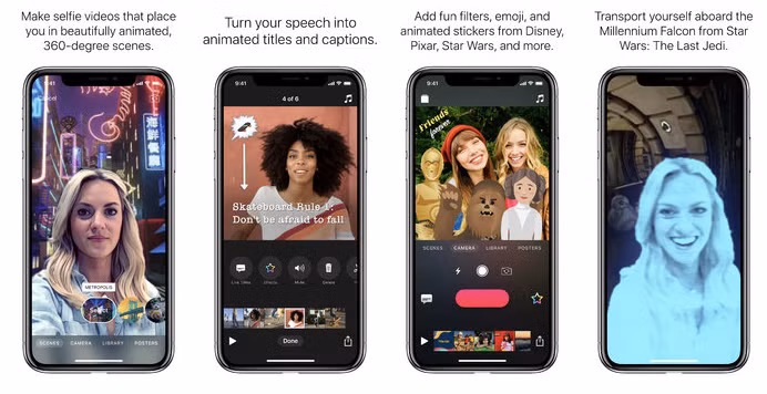 Ứng dụng Clips của Apple mang đến cho người dùng khả năng tạo ra các đoạn video ngắn nhưng thú vị để gửi tới bạn bè. Sử dụng những bộ lọc đầy tính nghệ thuật, các dòng chữ hoạt hình, chèn âm nhạc, emoji và các miếng dán vui nhộn là cách bạn có thể tạo ra những đạo video độc đáo, thể hiện cá tính của bản thân.