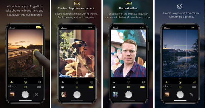 Halide là ứng dụng camera bên thứ ba có thể không giúp bạn chụp được những tấm hình đẹp hơn ứng dụng gốc nhưng lại giúp bạn chụp ảnh dễ dàng hơn nhờ giao diện người dùng tuyệt vời. Ứng dụng này “phơi bày” toàn bộ những tuỳ chỉnh cần thiết một cách hợp lý, gọn gàng, cho phép người dùng chụp hình RAW đồng thời mang đến nhiều tuỳ chọn chỉnh tay. Halide được phát triển tối ưu cho iPhone X 