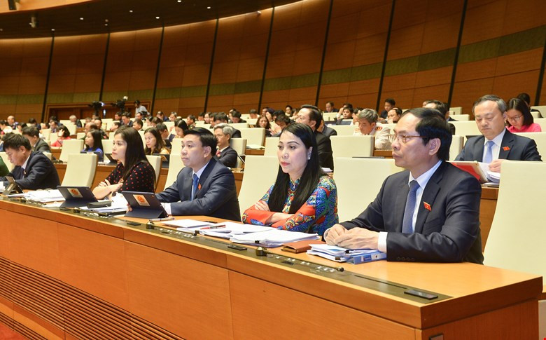 Đoàn ĐBQH tỉnh Vĩnh Phúc tại phiên khai mạc.