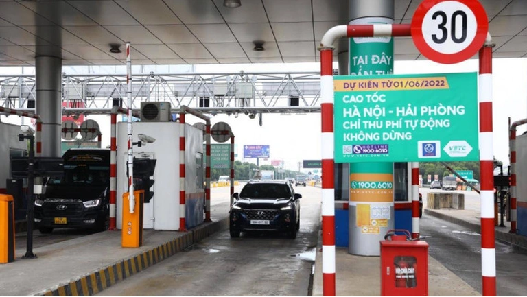 Xu phat xe khong dan the ETC di tren cao toc Ha Noi - Hai Phong tu 1/6
