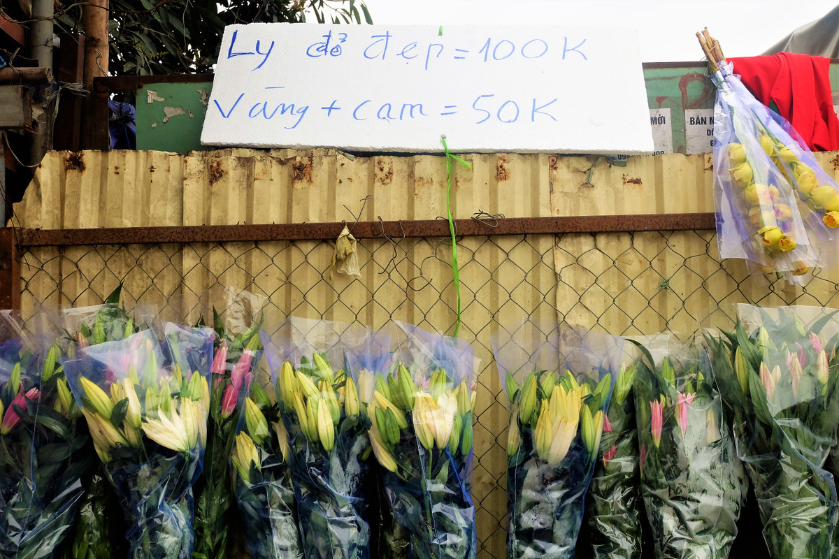 Để tránh cảnh đổ buôn hoa ly tại vườn với mức giá rẻ, nhiều nhà vườn đã đánh xe hàng xuống phố để bán. Với việc bán lẻ, mức giá hoa ly nhích lên khoảng 3.000 - 5.000 đồng/cành (loại hoa đẹp 5 tai).