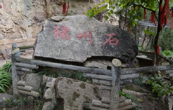 Sau khi nghỉ sẽ kêu trở lại, tiếng kêu rất sống động, giống như con heo đang đứng cạnh tảng đá mà kêu vậy. Âm thanh lúc trầm lúc bổng, nhưng khó mà ghi âm lại. Đá heo kêu được người đời xưng là “Thái Hành đệ nhất kỳ quan”, “Thiên cổ chi mê trư khiếu thạch”.