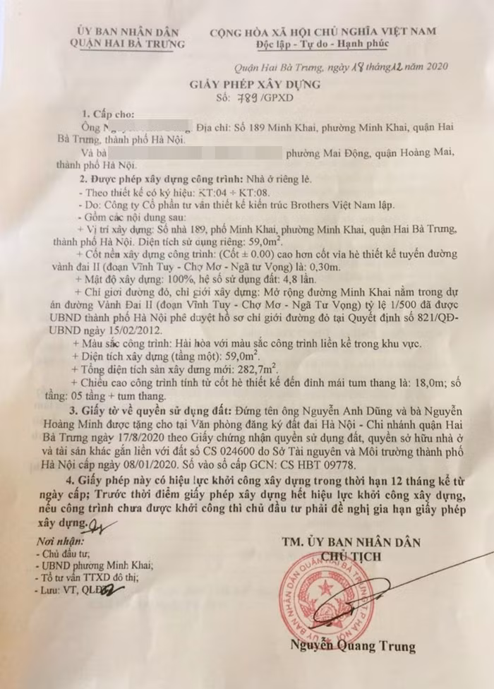 Cong trinh 189 Minh Khai vi pham TTXD “moc” tren duong vanh dai 2-Hinh-2