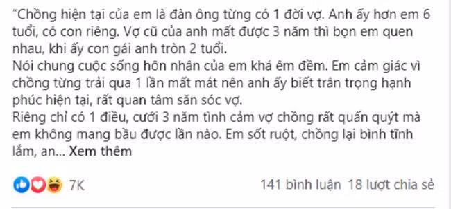 Cuoi 3 nam khong mang bau, vo doc suc cham con rieng cua chong
