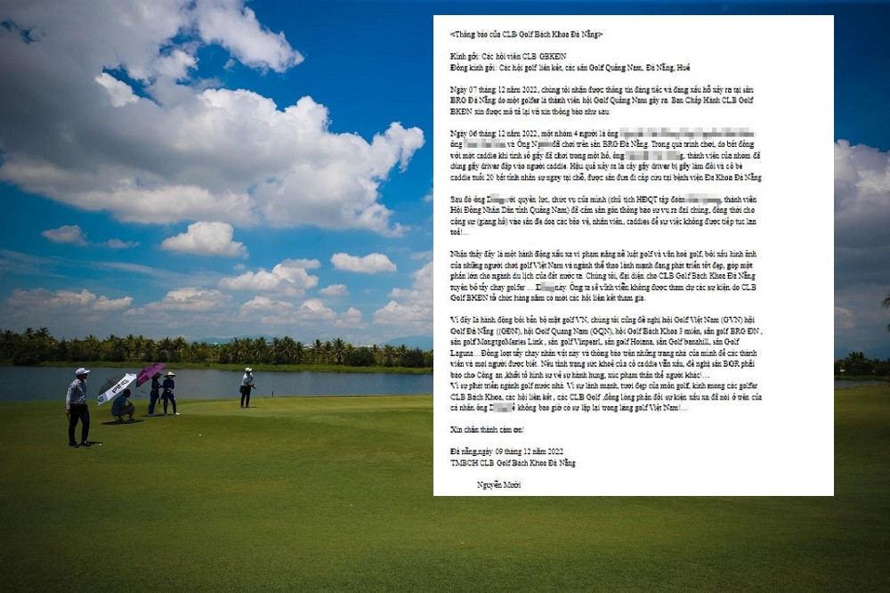 Trước đó, CLB Golf Bách khoa Đà Nẵng cũng phát thư ngỏ bày tỏ tẩy chay cũng như cấm ông Nguyễn Viết Dũng tham gia giải golf do CLB này tổ chức. Đại diện CLB Golf Bách Khoa Đà Nẵng - ông Nguyễn Mười, trú tại TP Đà Nẵng trao đổi với báo chí cho biết: “Ngay sau khi nhận thông tin vụ việc, cộng đồng chơi golf rất bức xúc. Tôi đã thay mặt Ban Chấp hành CLB Golf Bách Khoa Đà Nẵng viết đơn tố cáo, kêu gọi tẩy chay golfer đánh người. Ban đầu, đơn thư chỉ gửi nội bộ các CLB, các sân golf vì tôi tin là golfer này sẽ có cách ứng xử phù hợp sau khi gây ra vụ việc. Tuy nhiên, sau nhiều ngày chờ đợi, không thấy điều đó xảy ra nên tôi quyết định công khai đơn thư này cho truyền thông, báo chí"