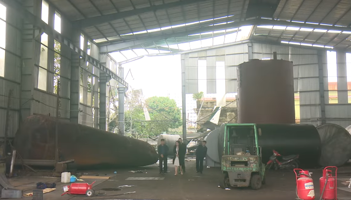 Nhà xưởng nơi xảy ra vụ nổ.