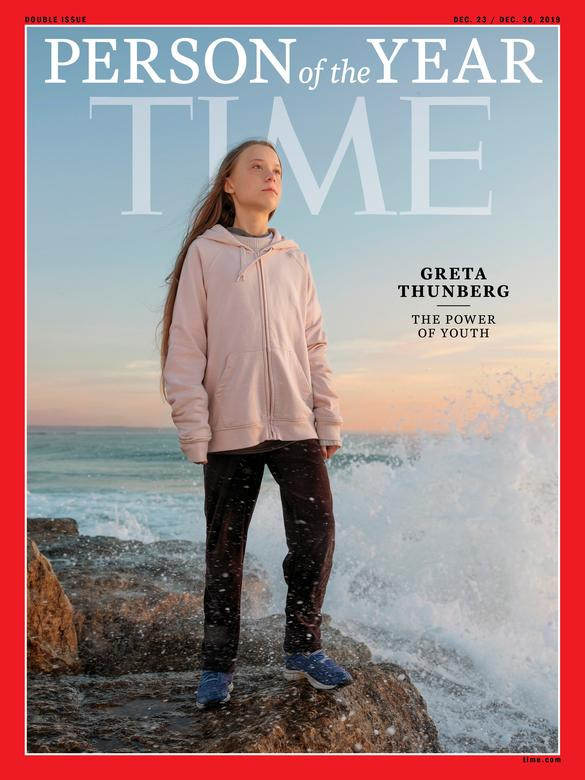 Ngày 11/12, Tạp chí Time đã lựa chọn Greta Thunberg, nhà hoạt động môi trường 16 tuổi người Thụy Điển, là Nhân vật của năm 2019. Thunberg trở thành người trẻ tuổi nhất nhận được danh hiệu này trong vòng 92 năm qua. Ảnh: Reuters.