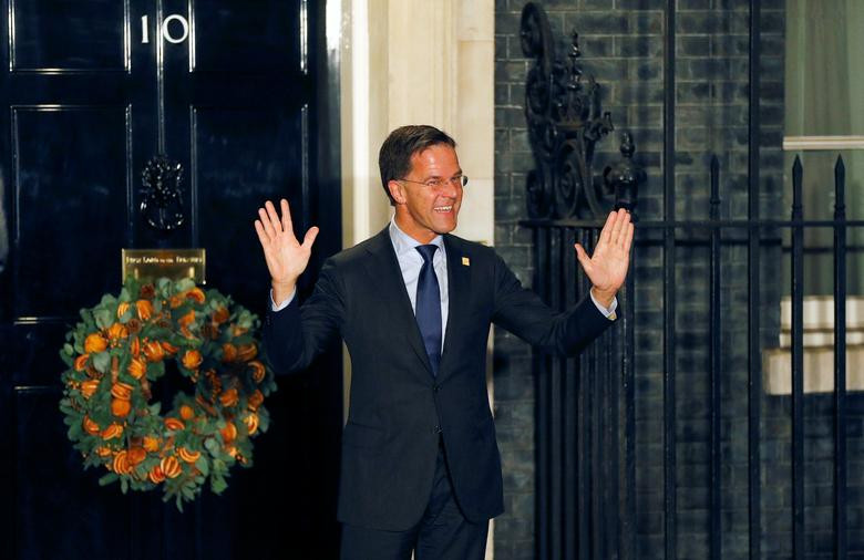 Thủ tướng Hà Lan Mark Rutte tới dự sự kiện ở London ngày 3/12.
