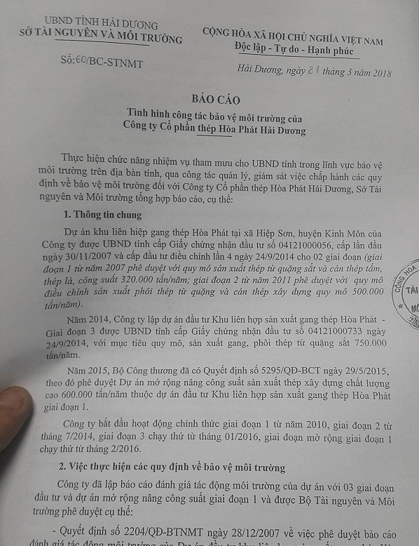 Cong ty thep Hoa Phat gay o nhiem moi truong: Hua khac phuc... lam khong noi?