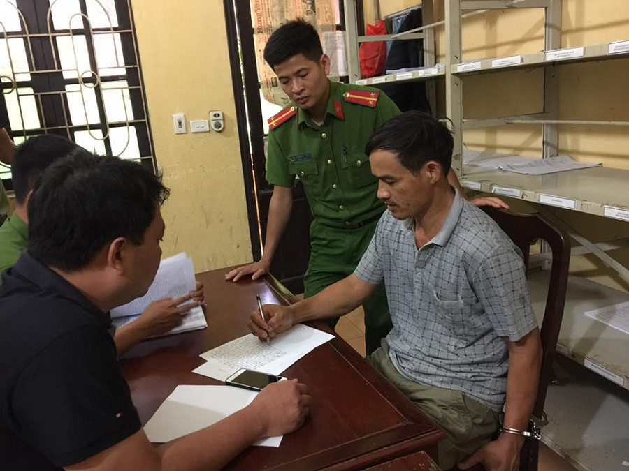 Đối tượng Phạm Văn Xương tại cơ quan điều tra.