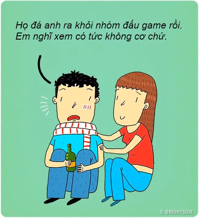  5. Phàn nàn về những điều không vừa ý. Tâm sự cho nhau nghe những điều buồn phiền trong cuộc sống giúp bạn trẻ trở nên gần gũi, gắn bó. Những lời động viên nhau lúc khó khăn cũng cho thấy bạn luôn là người biết lắng nghe và giúp đỡ "người ấy".