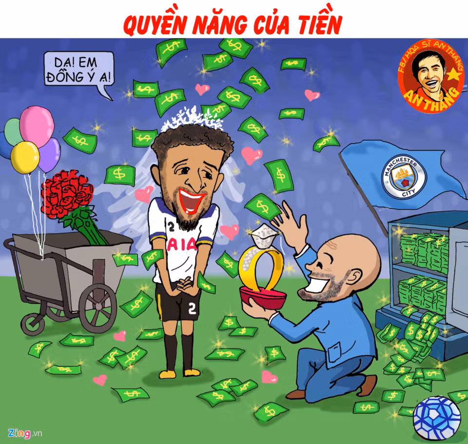 Mất Dani Alves một cách tức tưởi, Man xanh quyết mở két, vung tiền mua hậu vệ cánh phải Kyle Walker và biến anh trở thành hậu vệ đắt nhất thế giới.