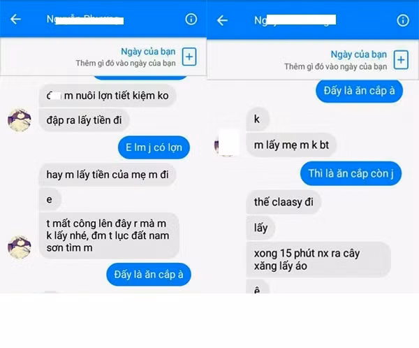 Cuối cùng, chủ shop ‘nhiệt tình' nhất năm này còn ‘gợi ý' khách hàng trộm tiền của mẹ để lấy hàng. Ngoài việc ship hàng nhanh hơn tốc độ ánh trăng, N.P. còn khiến cư dân mạng khâm phục bởi khả năng ‘biết làm ăn' của mình. Theo đó, thỏa thuận lúc đầu trước bán áo là 80k, trên đường ship là 100k và trong tin nhắn đe dọa cuối, N.P. đã tự chốt áo giá 100k và tận… 50k phí ship.