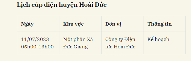 Tùy theo tình hình thời tiết và kế hoạch thay đổi nên lịch cắt điện Hà Nội hôm nay có thể được điều chỉnh hoãn ở một số nơi. Quý độc giả có thể theo dõi lịch cúp điện thường xuyên trên kienthuc.net để nắm bắt kịp thời, chủ động sắp xếp lịch sinh hoạt và sản xuất phù hợp nhất. 