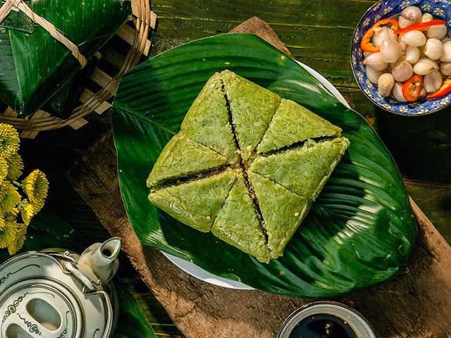 An banh chung voi nhung thu nay vua ngon mieng lai khong so beo