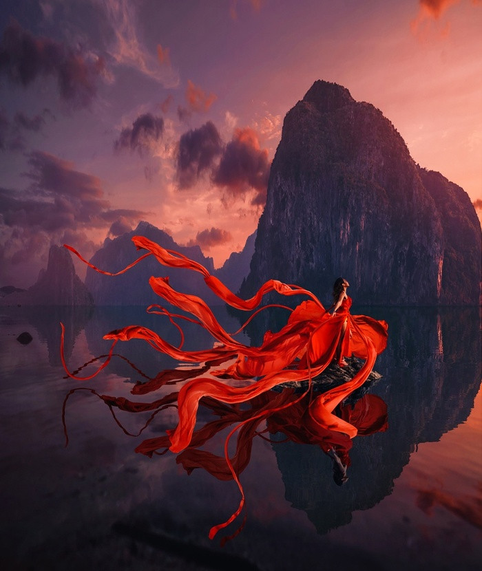 Cô nàng Marry hóa vũ công kiều diễm trong bộ ảnh được thực hiện ở El Nido, Phillipines.