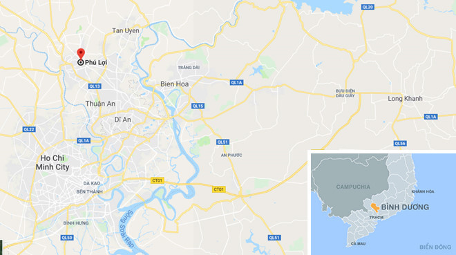 Vị trí công an bắt nhóm đánh bạc. Ảnh: Google Maps.